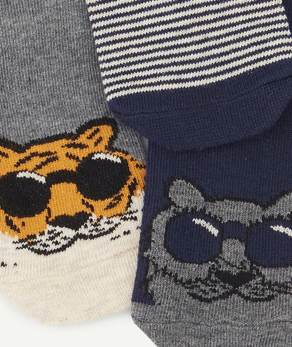 LOT DE 3 PAIRES DE CHAUSSETTES RAYÉES ET AVEC ANIMAUX GARÇON