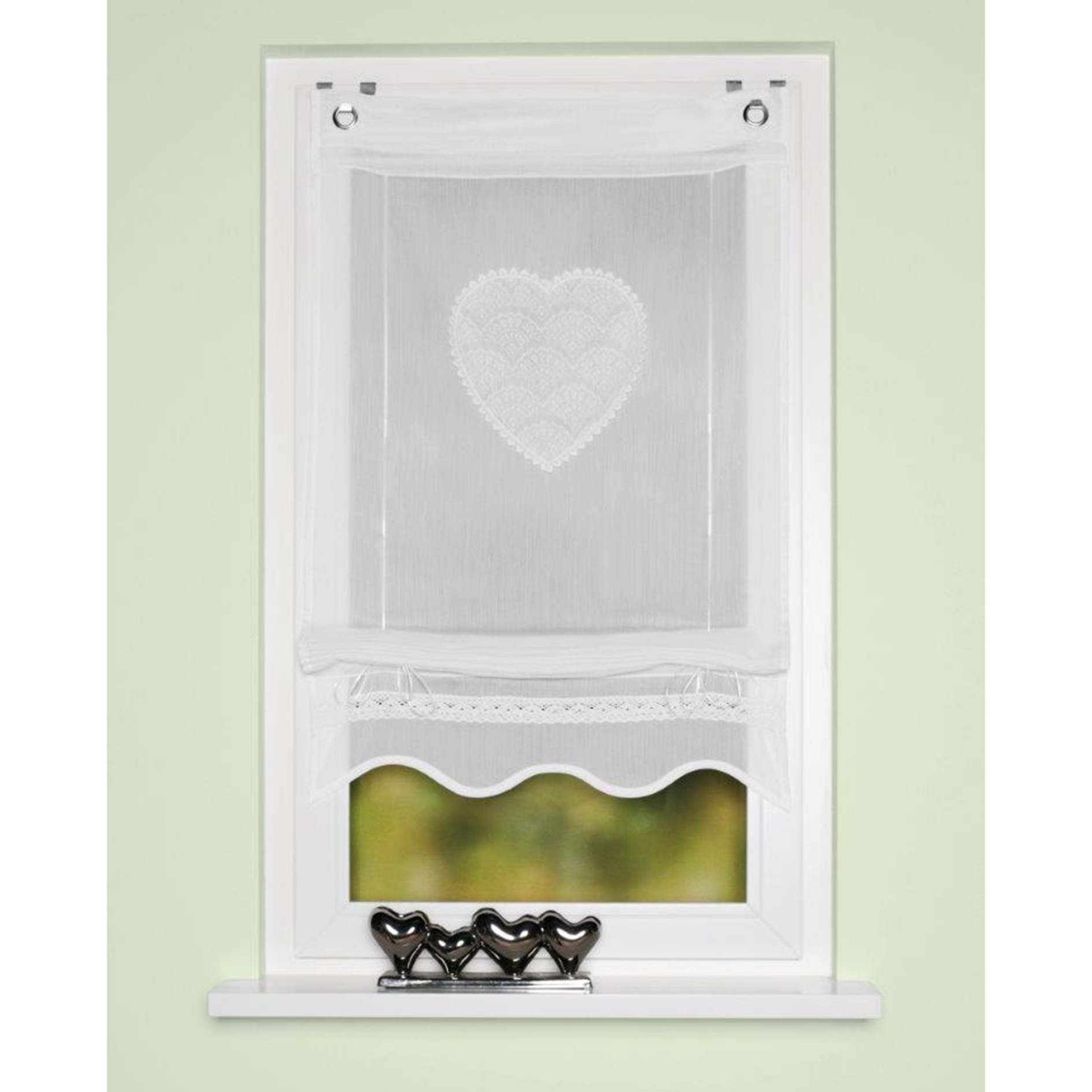 Bändchenrollo CORAZON - weiß - 60x130 cm
