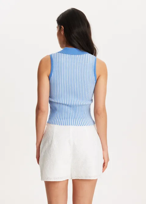 Polo singlet met strepen blauw (BLW)