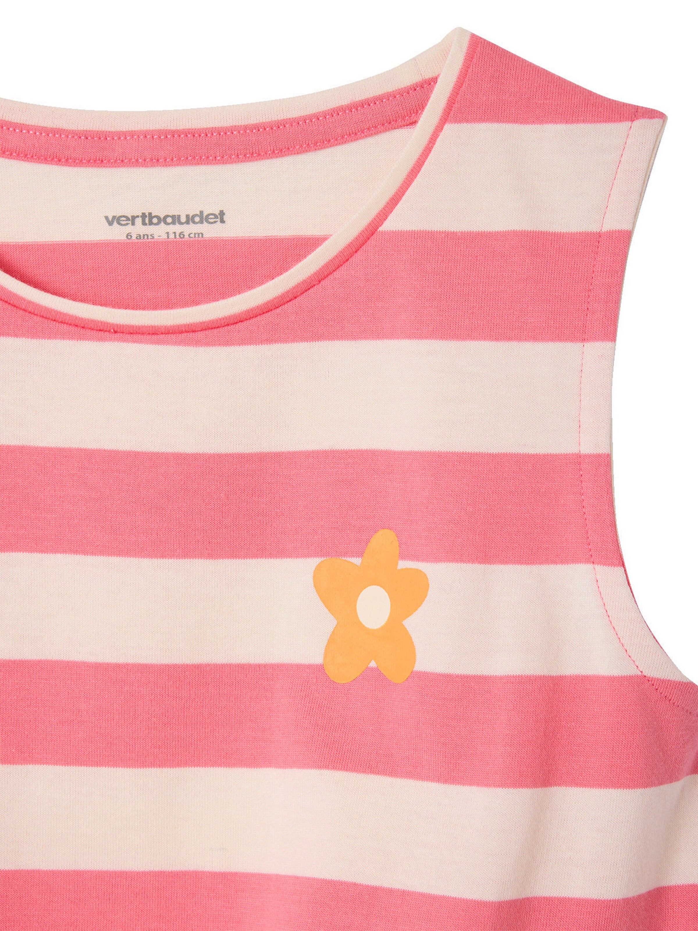 Vertbaudet Mädchen Top mit Knoten, bedruckt rosa