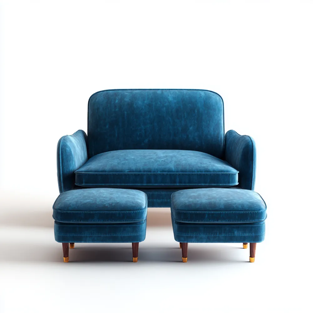 Sofa-Set Samtgewebe 120x80x78 cm – Blau – Moderne Eleganz