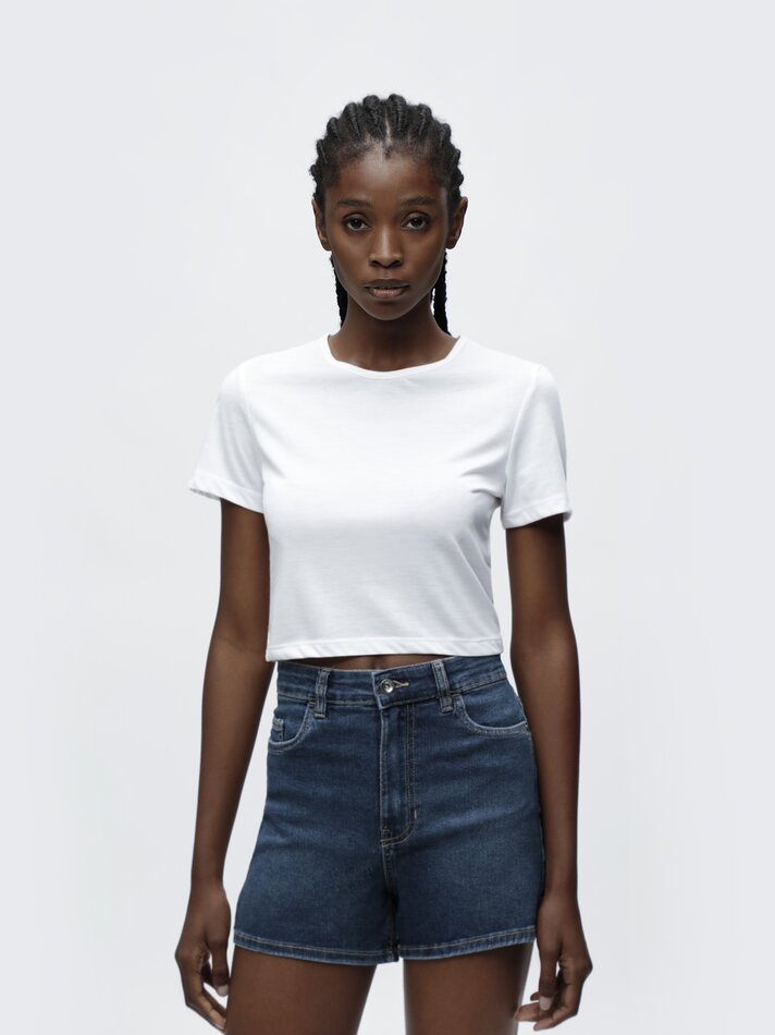 Shorts jeans básicos - Azul