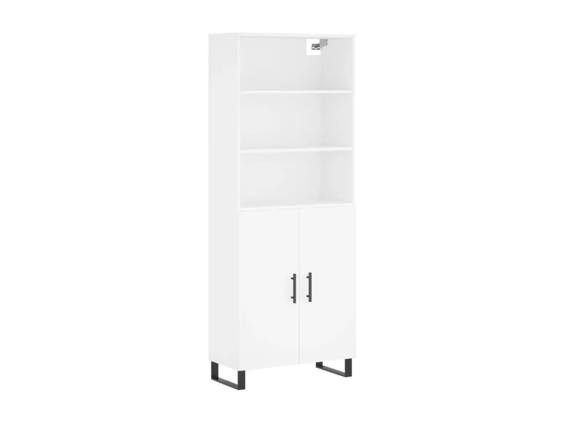Buffet haut Blanc 69,5x34x180 cm Bois d'ingénierie