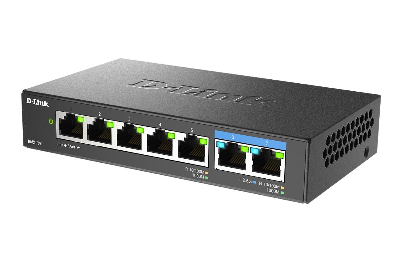 Switch DMS-107/E 7 Port<br>7-Port Multi-Gigabit Unmanaged Switch