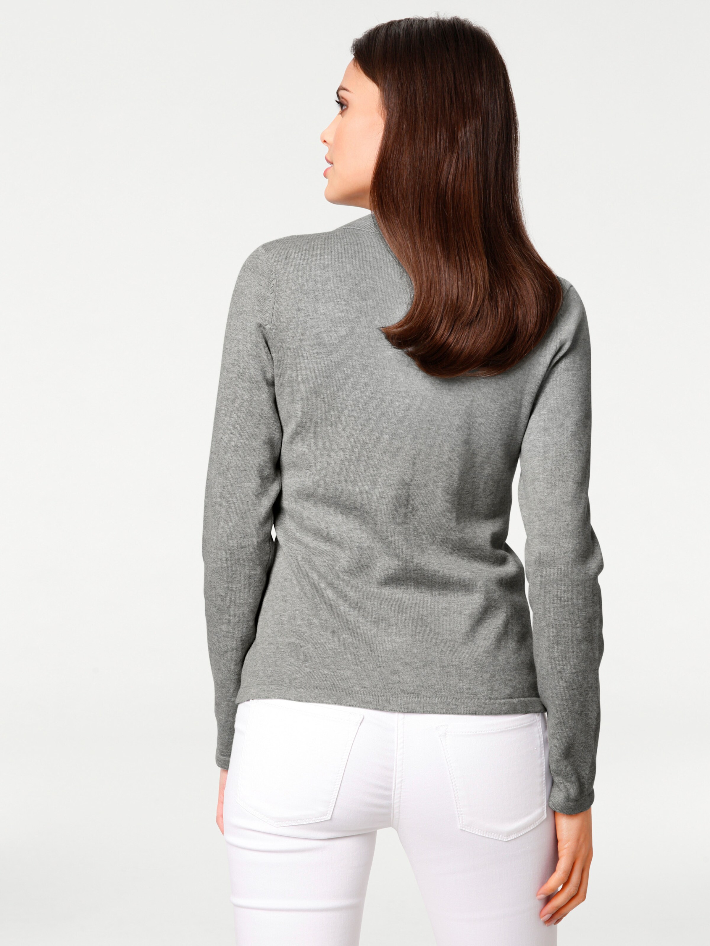 heine Feinstrickjacke in grau-melange