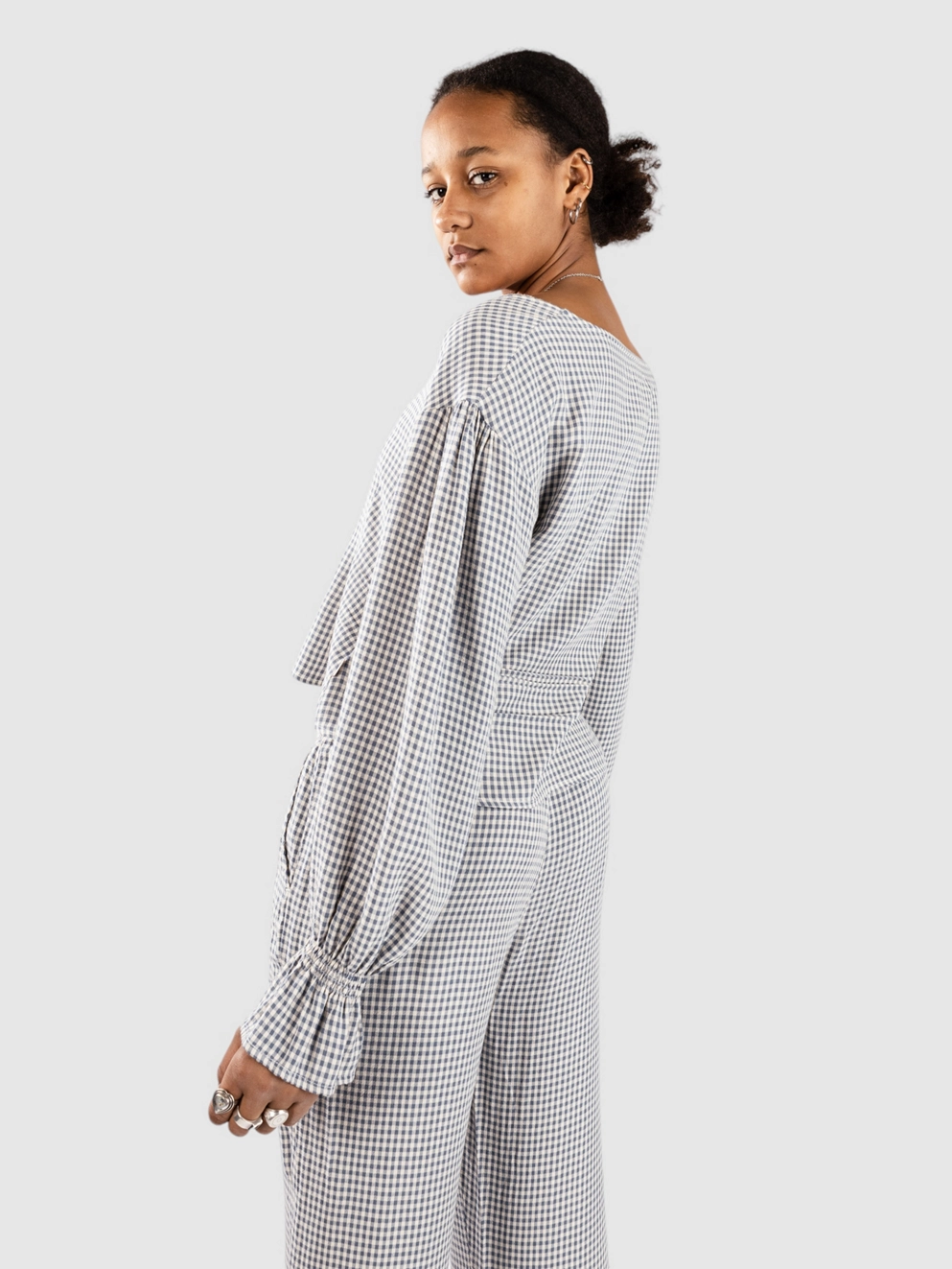 Brixton The Meadow Blouse Shirt azure blue gingham