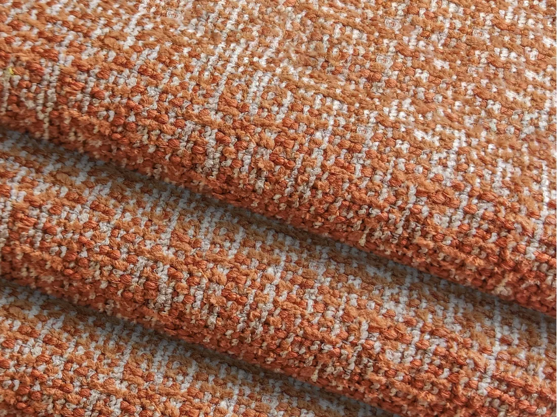 Fauteuil en tissu texturé - terre cuite - AILANI