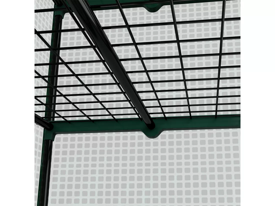 Serre de jardin balcon étagère serre 4 niveaux acier bâche PE haute densité vert