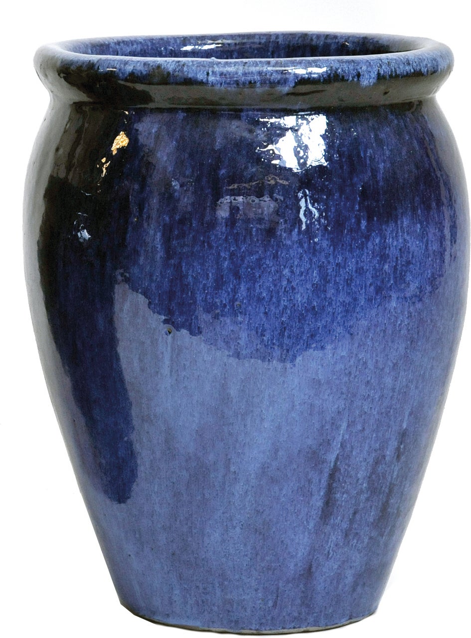 Mega Collections bloempot Delta blauw D 27 H 40 cm