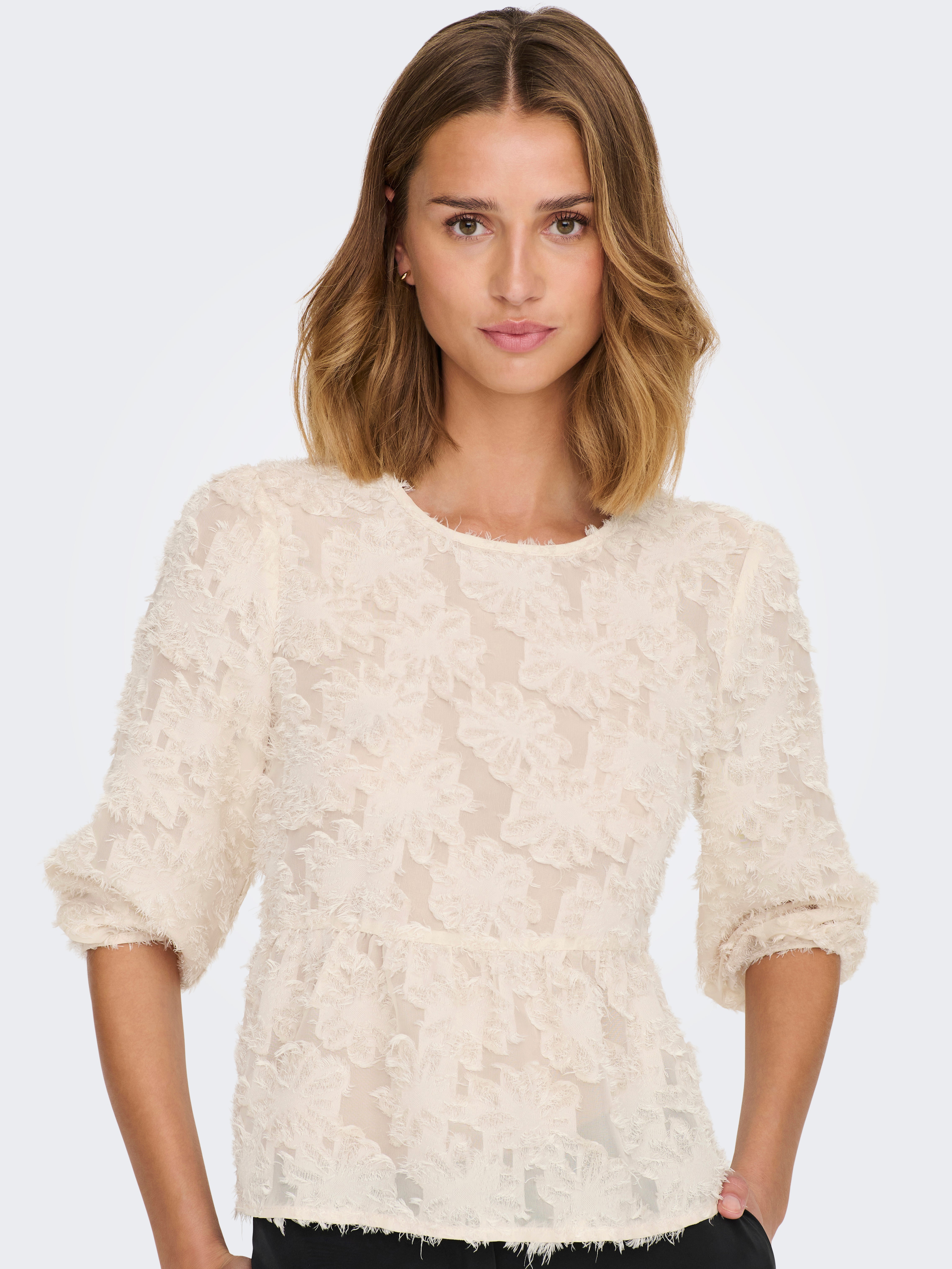 JDYKING Top mit Schößchen Whitecap Gray