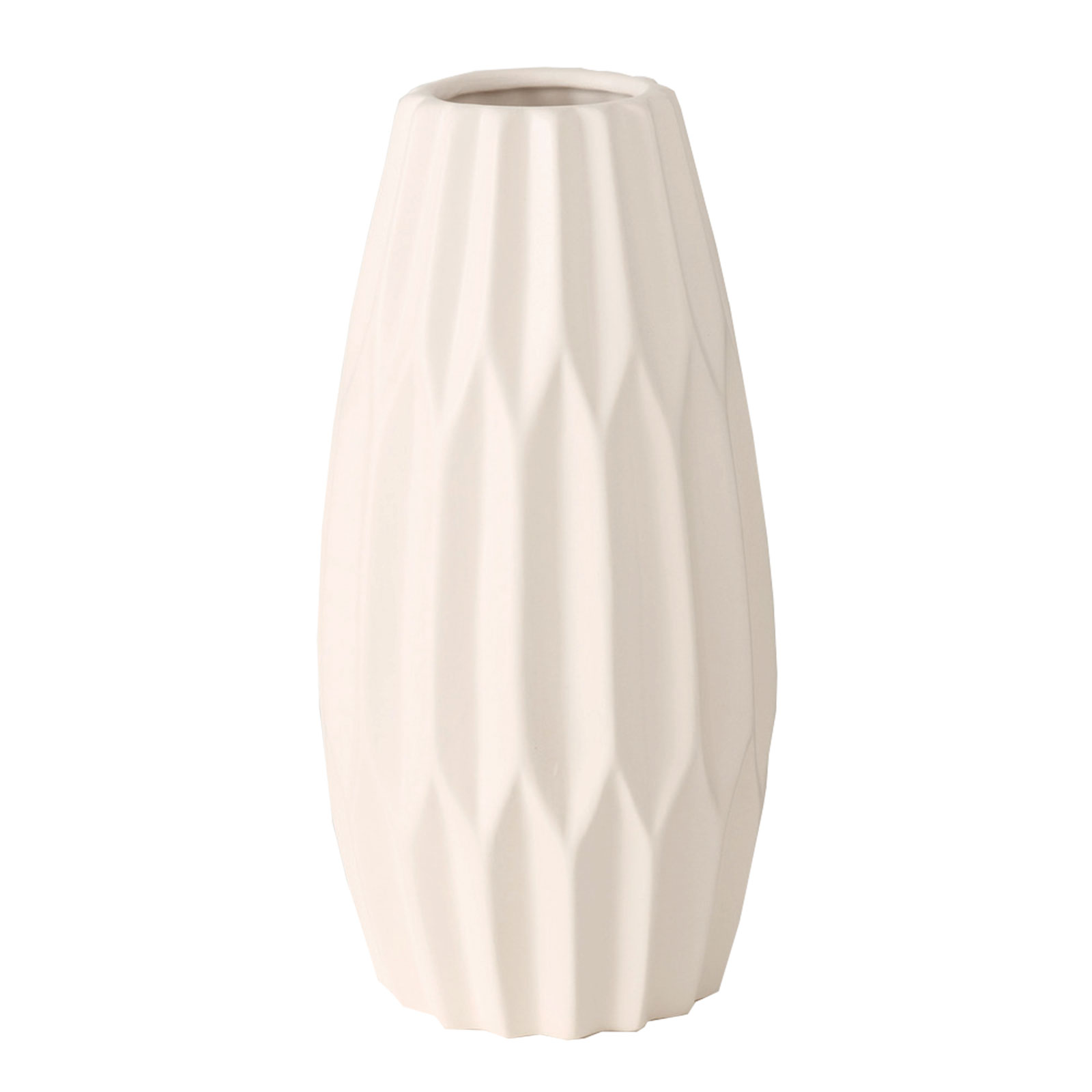 Vase - weiß - Steingut - 26 cm