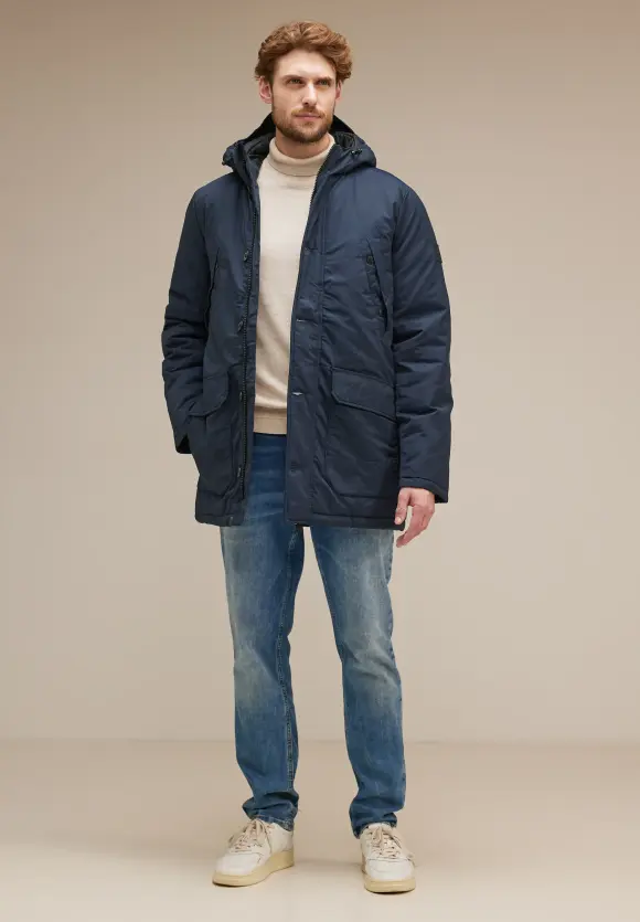 Warmer Parka mit Kapuze - midnight blue
