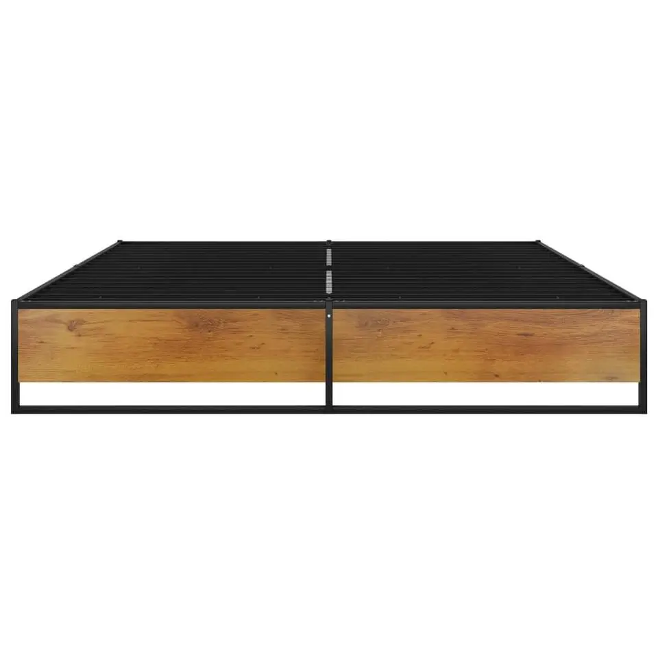 vidaXL - Bed frame - Zwart - Metaal en MDF - 140x200 cm