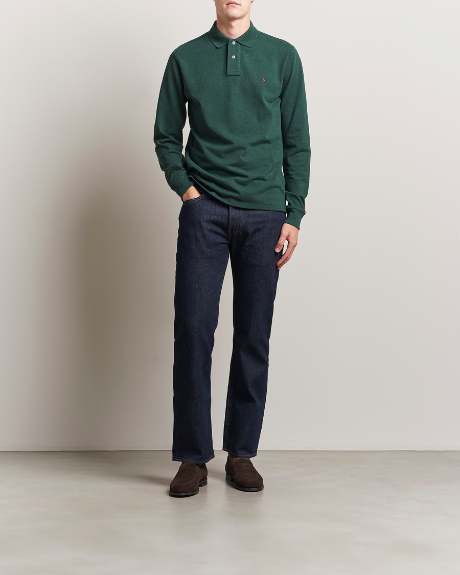 Polo Ralph Lauren Custom Slim Fit Long Sleeve Polo Scotch Pine Heather
