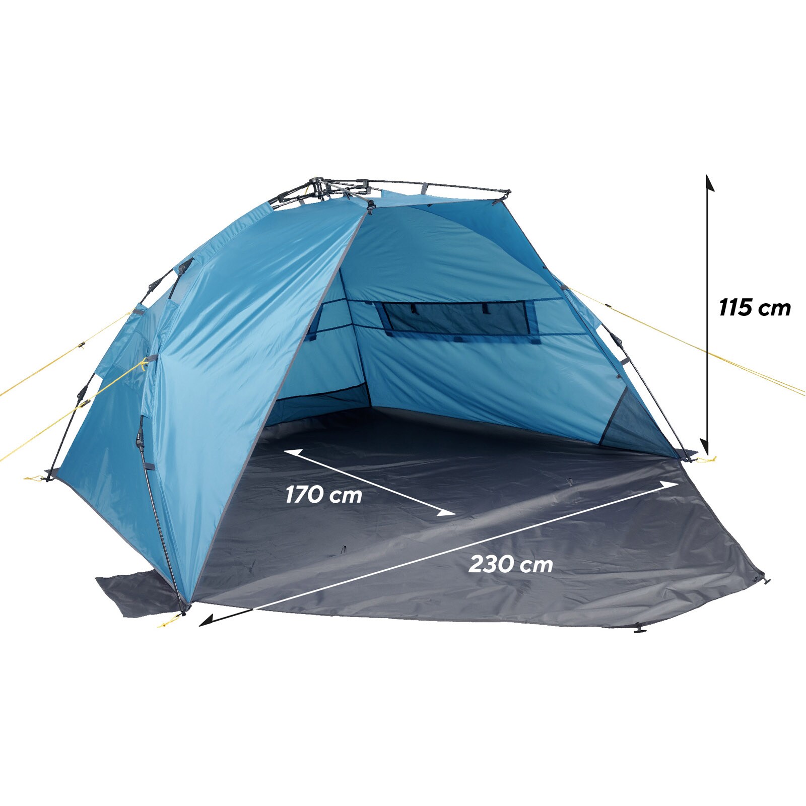 UQUIP Automatik Strandmuschel Speedy XL Strandzelt Reise Wind Sonnen Schutz UV50 Farbe: Petrol/grey