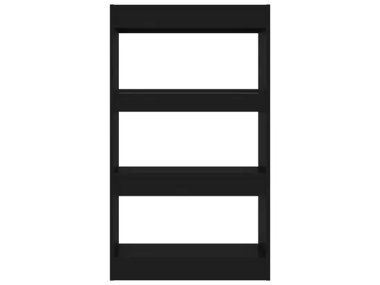 Bibliothèque/séparateur de pièce noir bois d'ingénierie