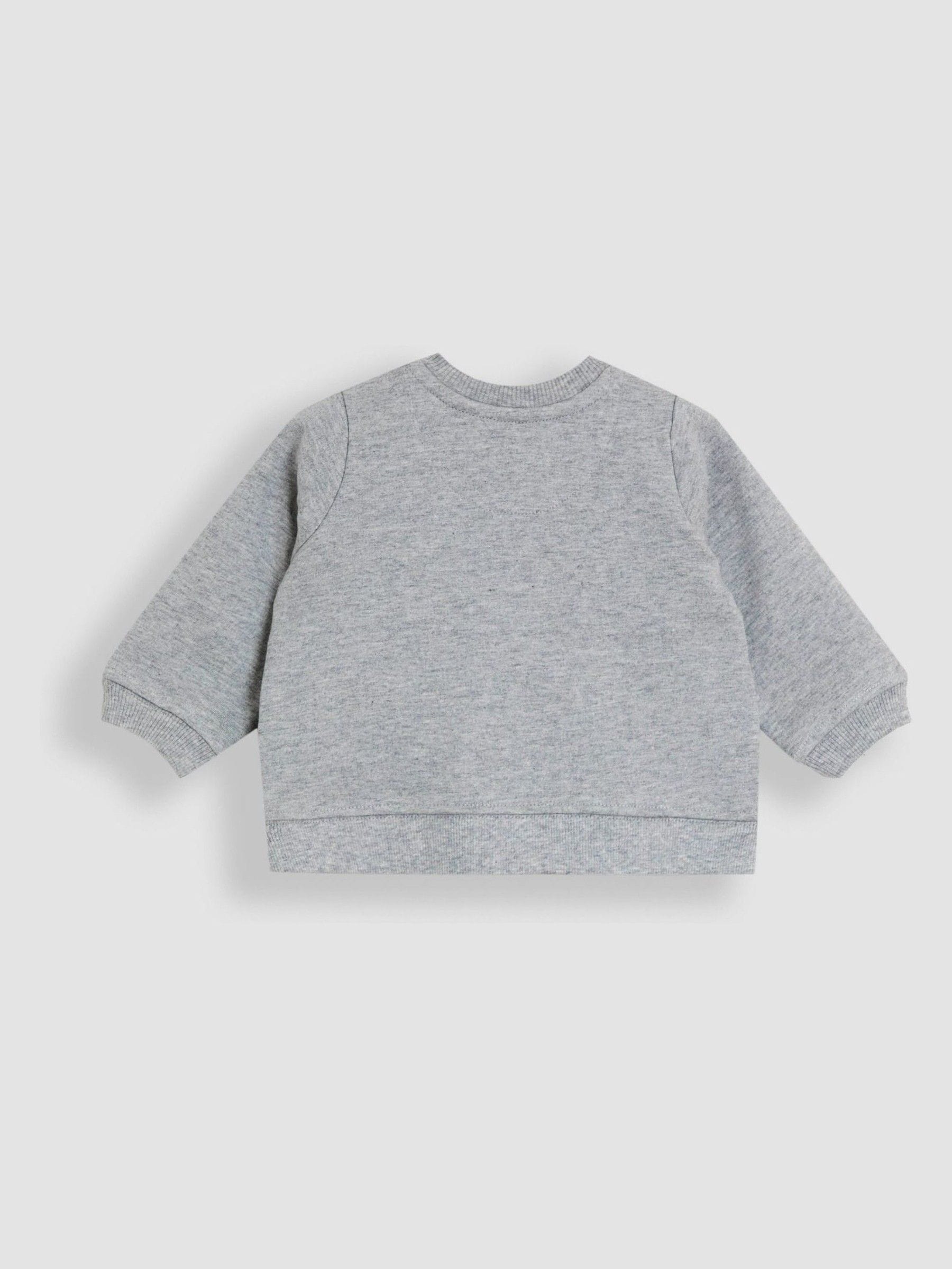 Grijze Londense bus - JoJo Maman Bébé 2-Piece Appliqué Sweatshirt & Joggers Set
