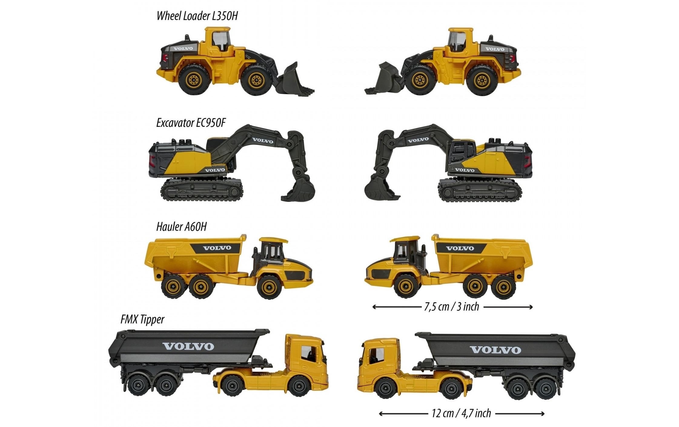 Baustellenfahrzeug Volvo Construction 4er-GeschenksetVier Baufahrzeuge zum Spielen und Sammeln