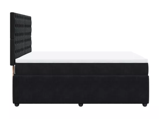 Sommier à lattes de lit avec matelas Noir 140x190 cm Velours