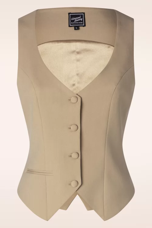 Glamour Bunny Business Babe Dianne gilet in beige