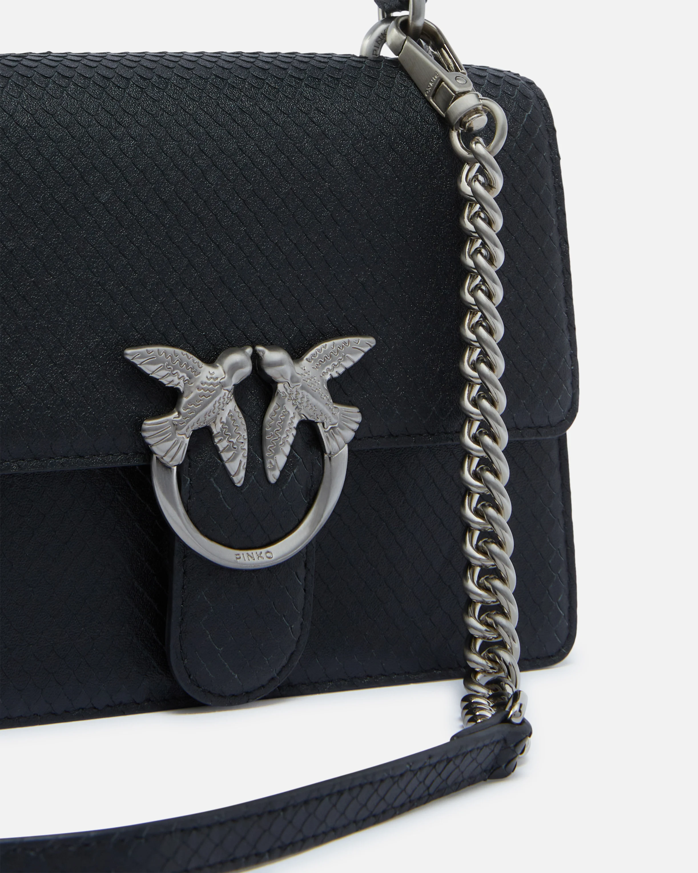 Sac à main love bag façon reptile | Noir
