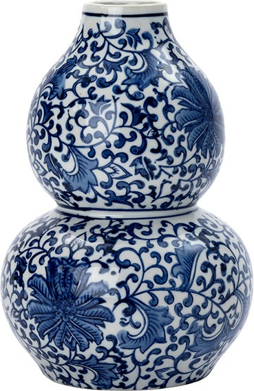 Intratuin vaas Runa blauw D 16,5 H 25 cm