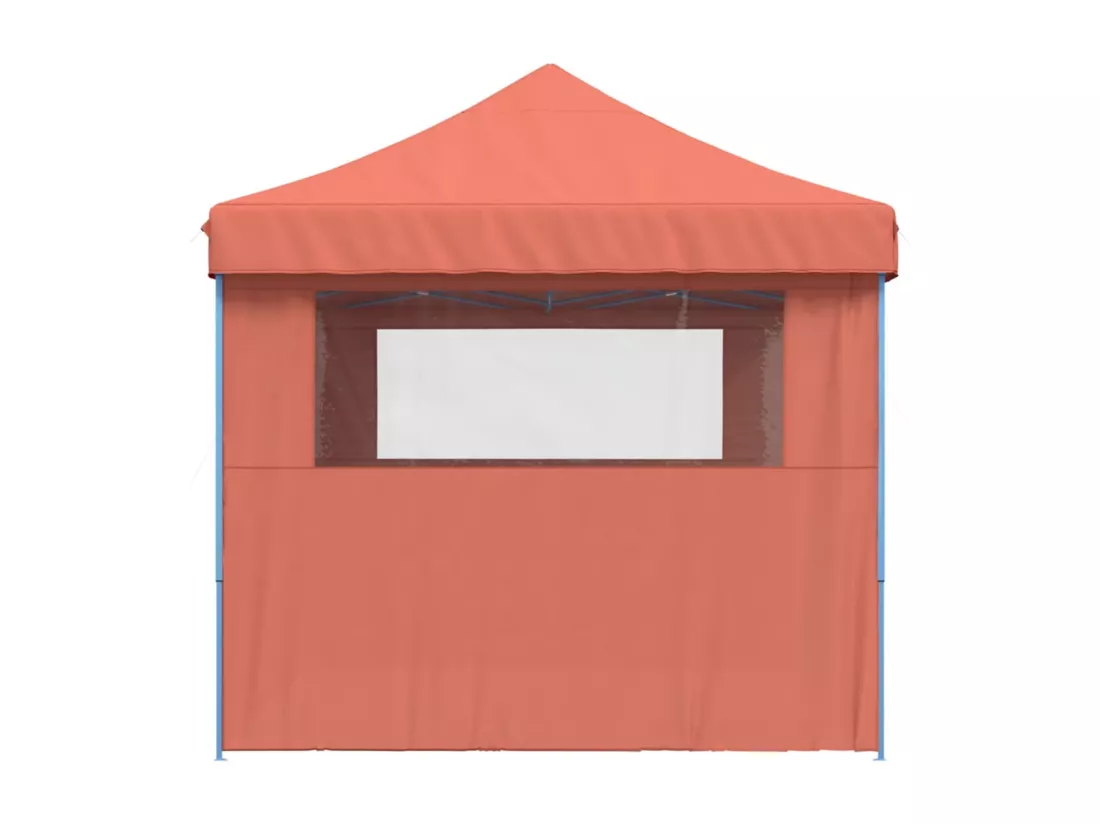 Tente de réception pliable escamotable avec 3 parois latérales