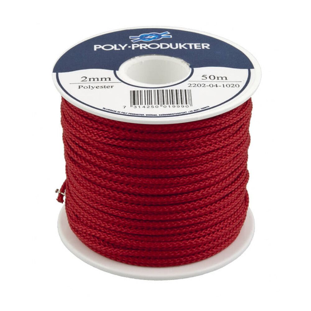 POLYESTERSILKELINE POLY-PRODUKTER Ø2MMX50M RØD