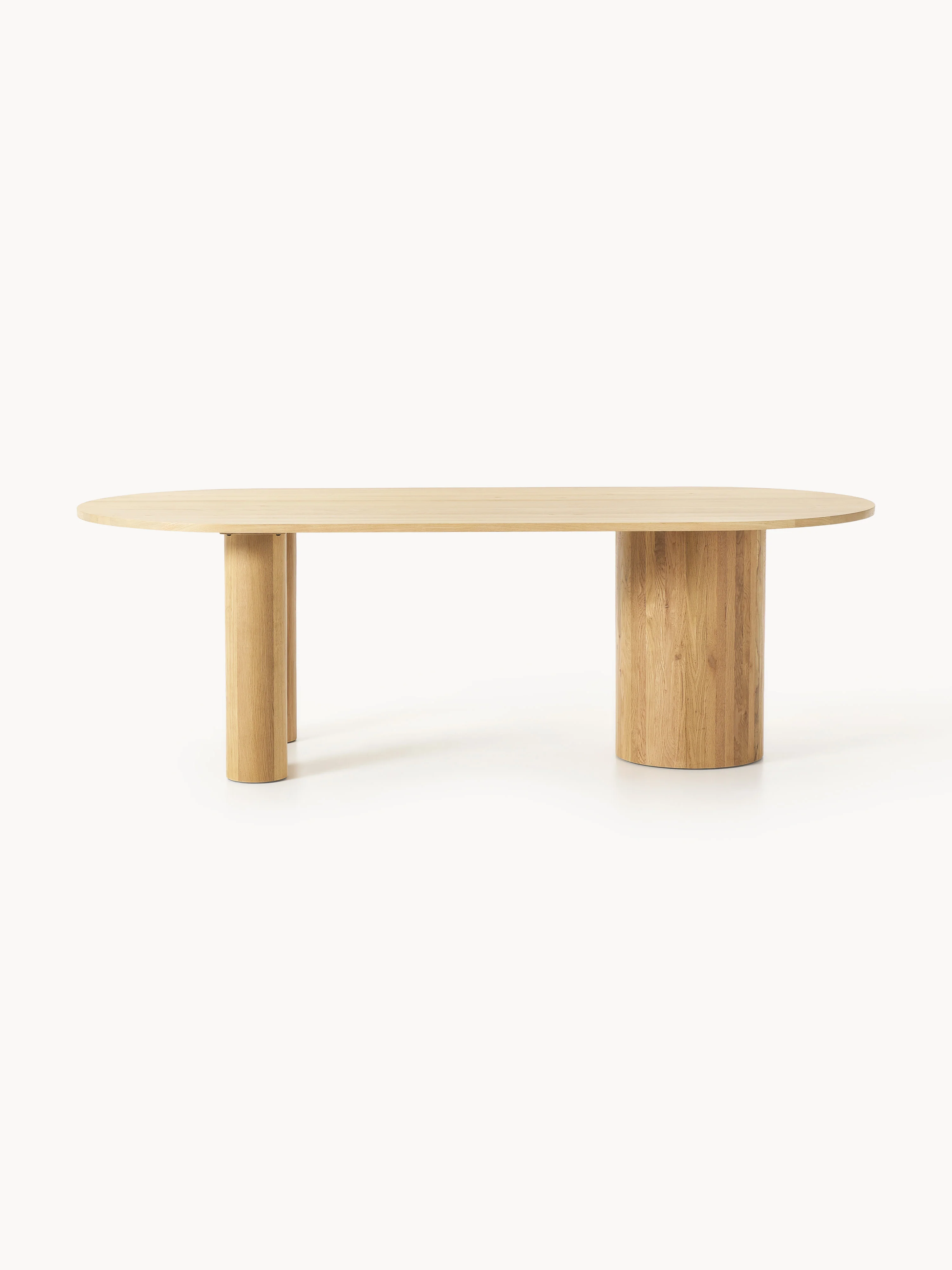 Ovale eettafel Dunia van eikenhout, in verschillende formaten