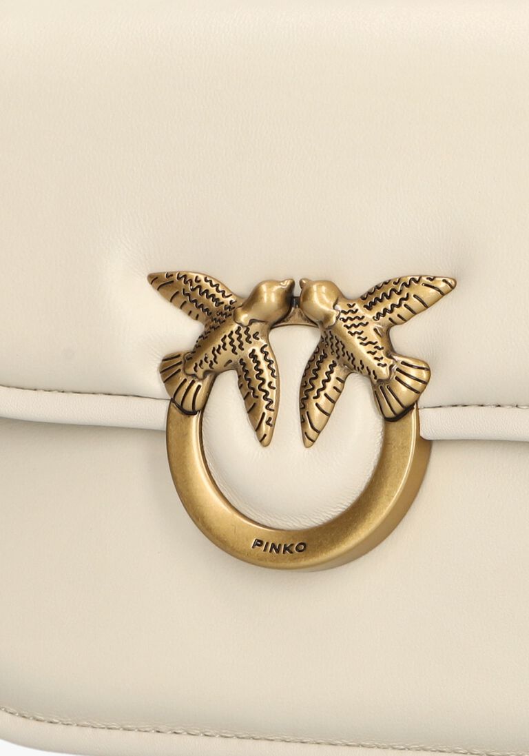 witte pinko schoudertas love box bag