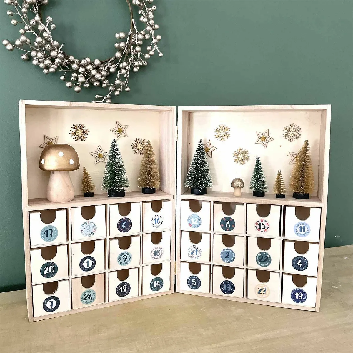 Artemio Calendrier Avent 24 Tiroirs Bois