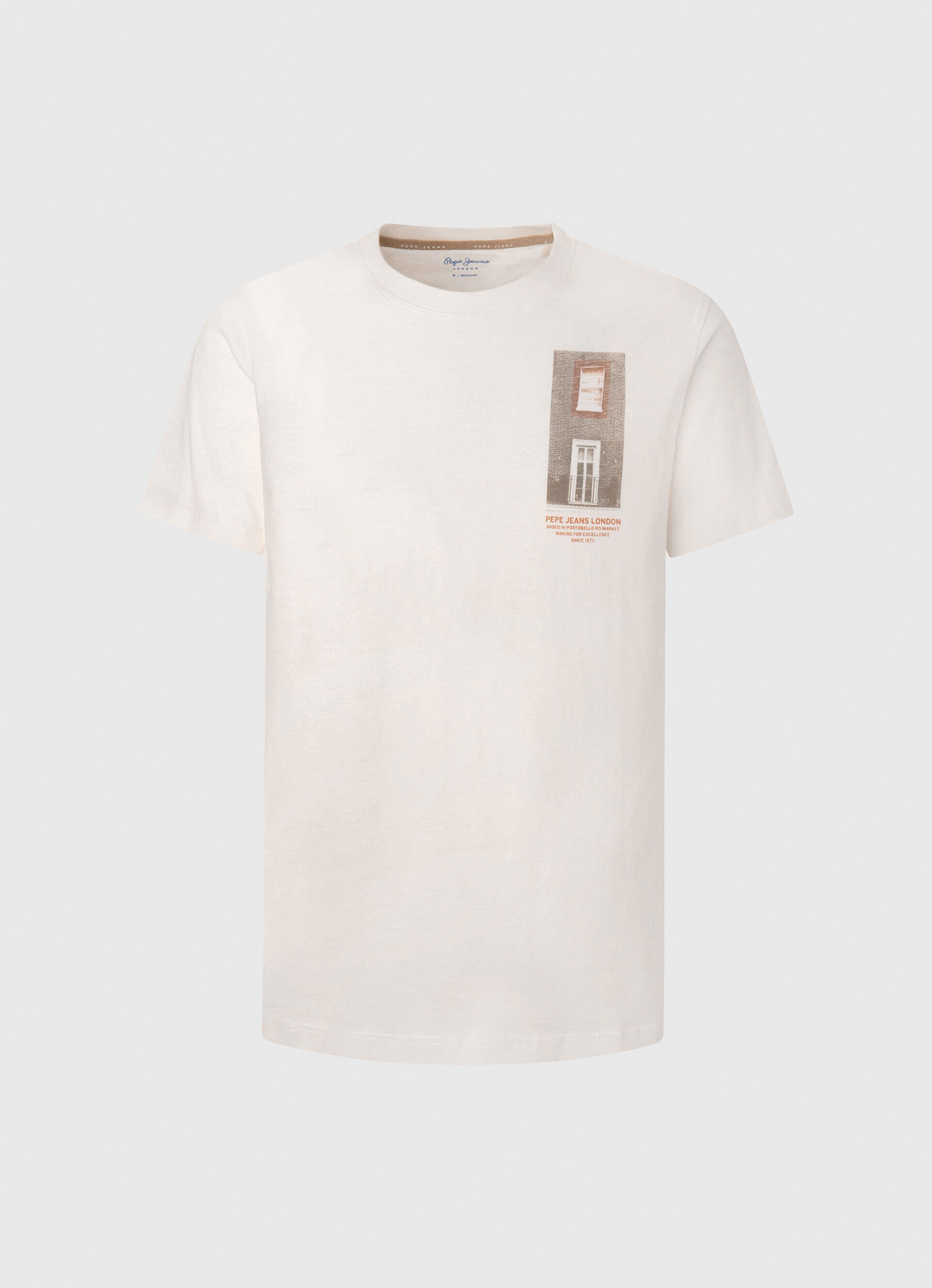 CAMISETA COM ESTAMPA FOTOGRÁFICA - branco-creme