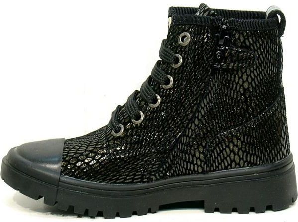 Shoesme - Meisjes Veterboot - Suède - Glitter - Rubberen Zool