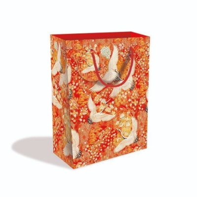 Cranes On Orange Lrg Portrait Giftbag