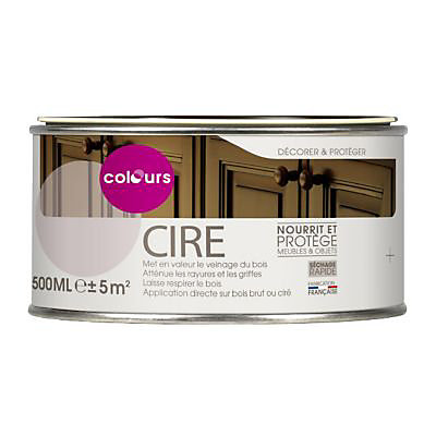 Cire pate merisier bourrit et protège meubles et objets Colours 500 gr
