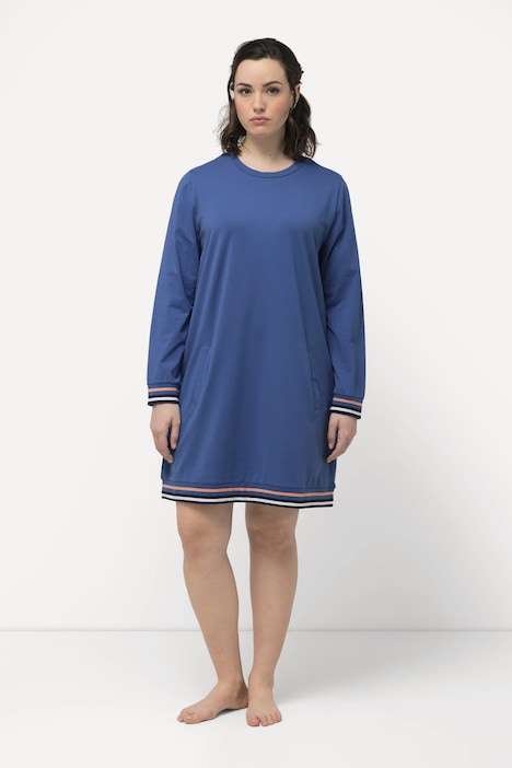 Loungewear-Kleid, Ringelbündchen, Rundhals, Langarm