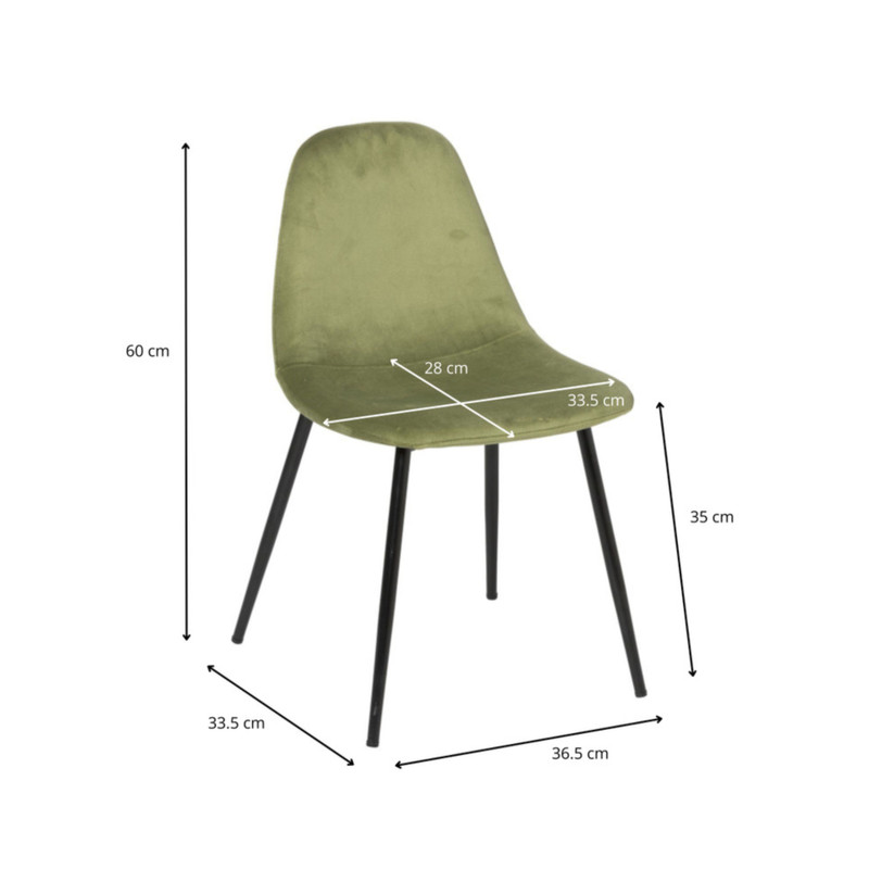 Kids stoel Ivy - groen - 60x36.5x33.5 cm