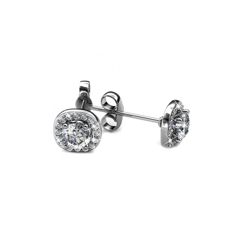 Boucles d'oreilles Cushy - Argenté et Cristal