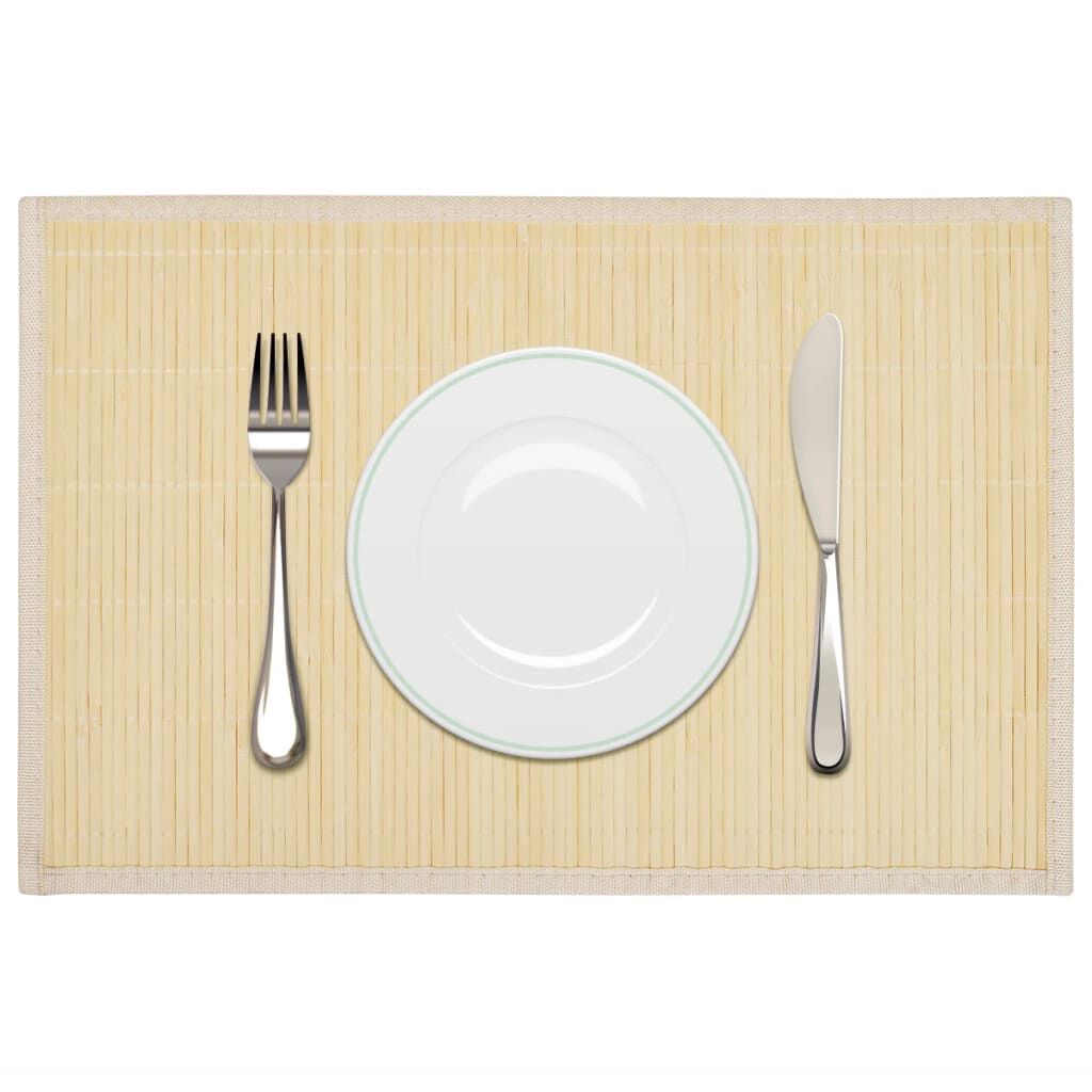 vidaXL Bamboe placemats, 6 stuks, 30 x 45 cm, natuurlijk