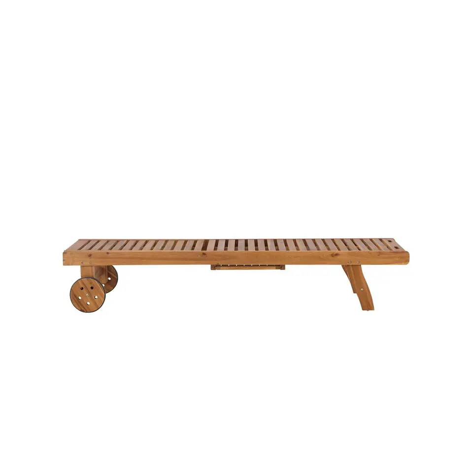 Ligstoel Naturel Hout - 200x63x35cm - Luzon