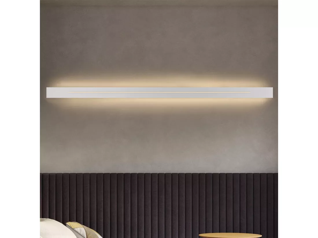 NETTLIFE Applique murale d'intérieur LED - Chambre moderne 100 cm lampe de couloir blanc chaud 31 W lampe d'escalier blanche éclairage mural