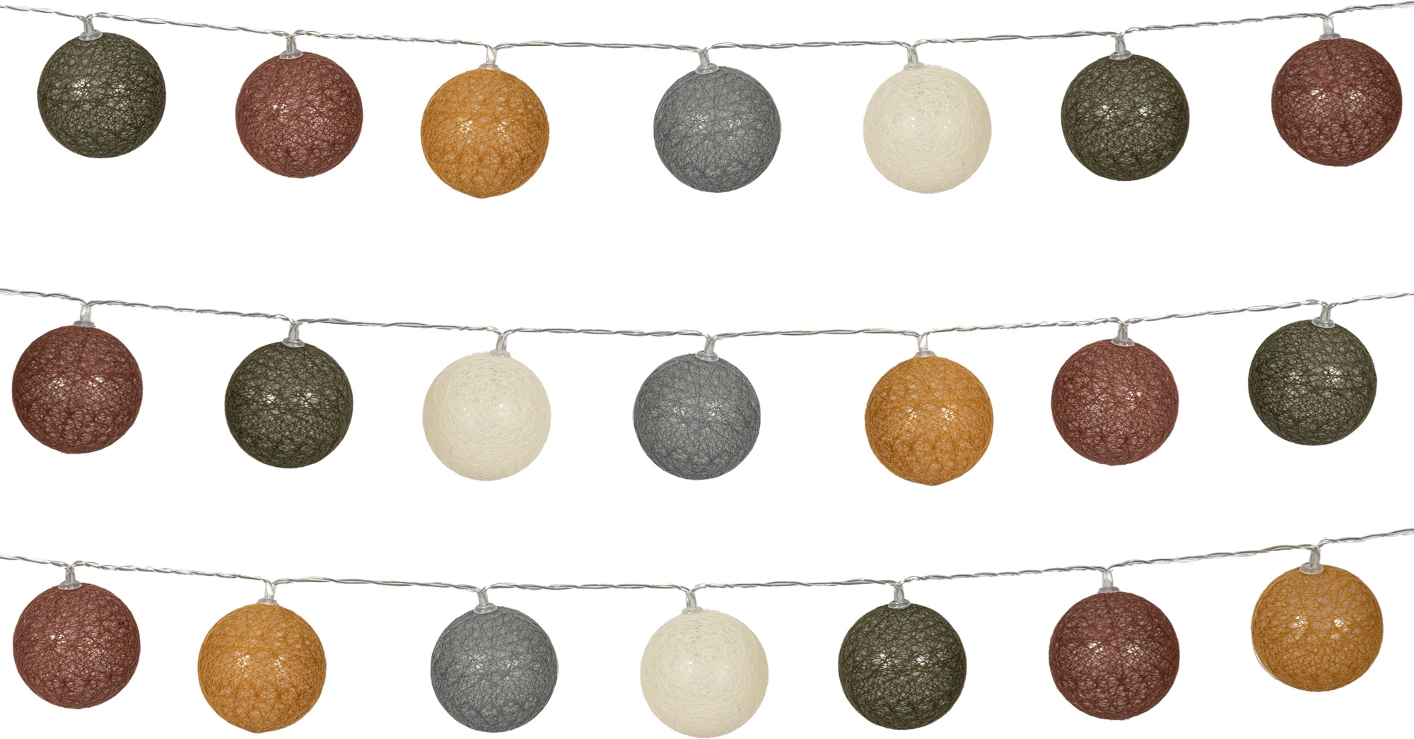Berger Cotton Sphere Lichterkette 20 LED Kugeln (Länge 2,3 m)