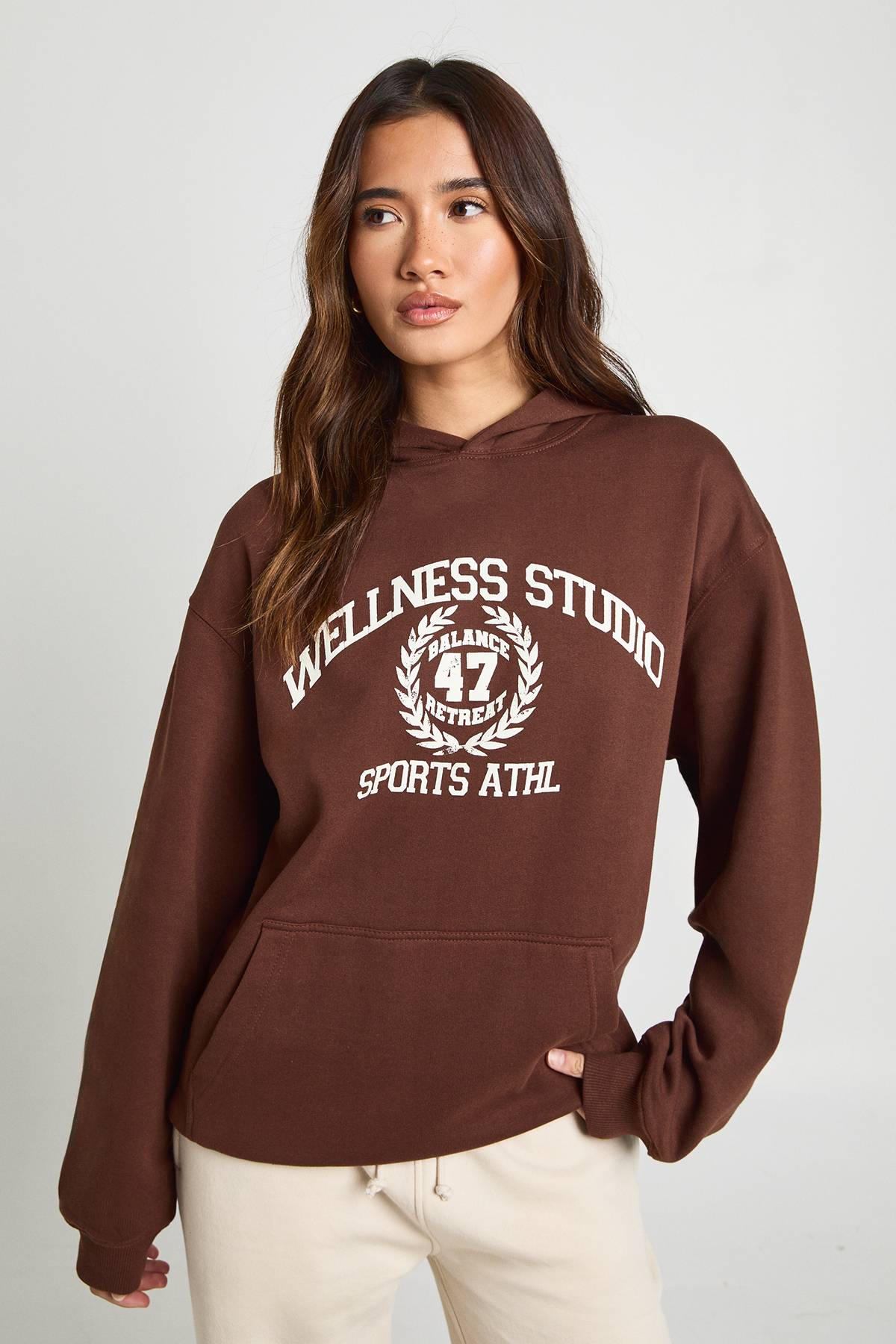 boohoo Sweat à Casynthétiqueche Oversize Imprimé Wellness Studio