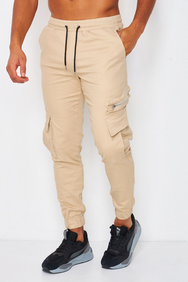 Joggerpant beige cargo