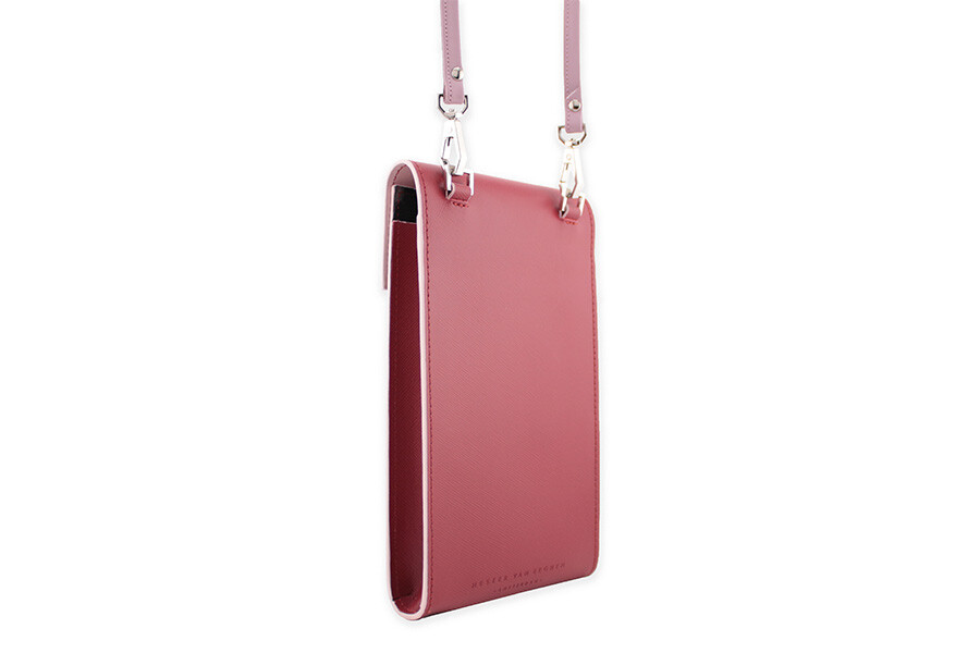 Stair Pouch dark red Saffiano