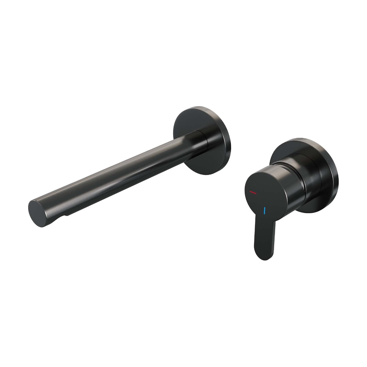 Brauer Gunmetal Edition ColdStart wastafelkraan inbouw rechte uitloop en rozetten model D1 gunmetal geborsteld PVD