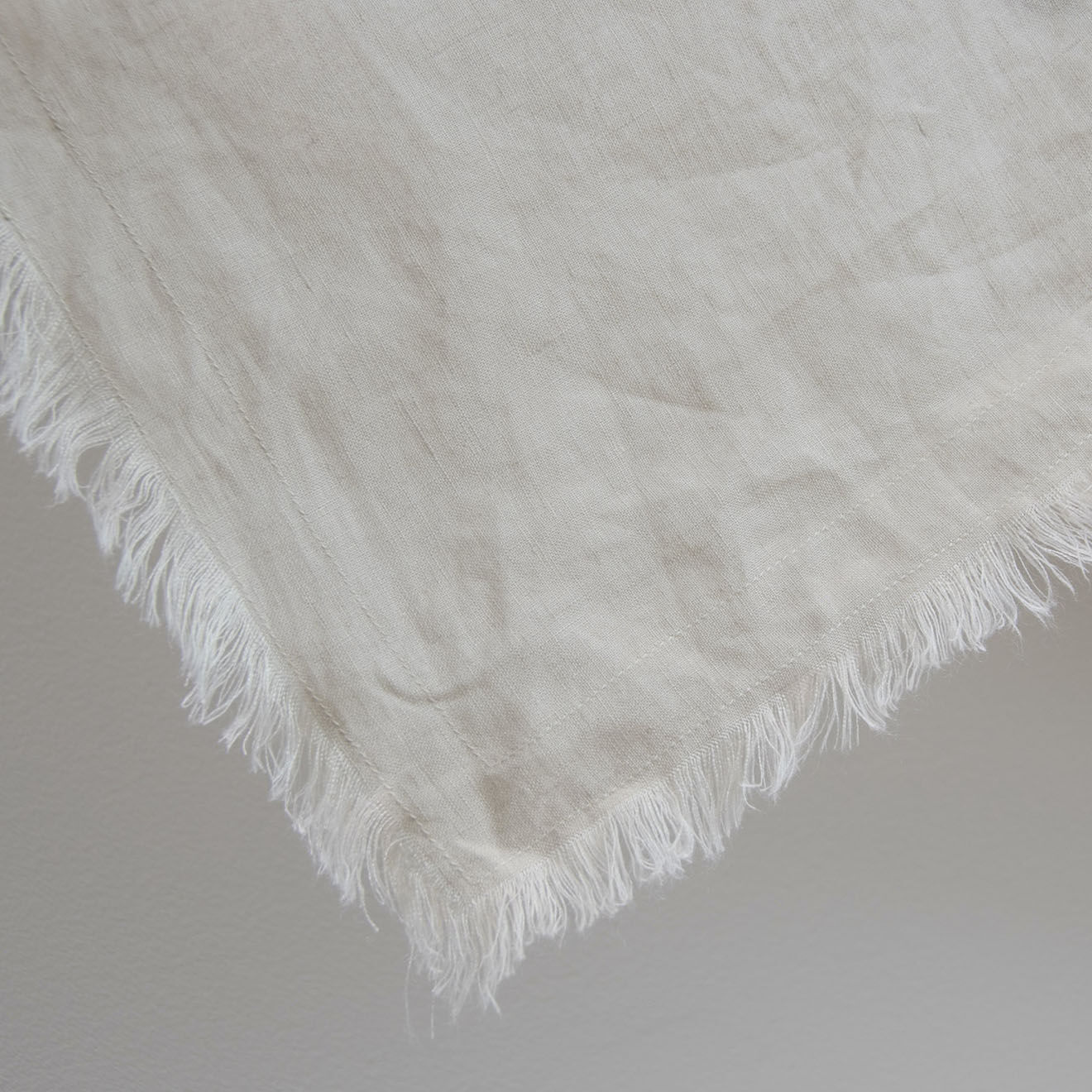 Febronie Couvre-lit 100% Lin frangé Hortense craie