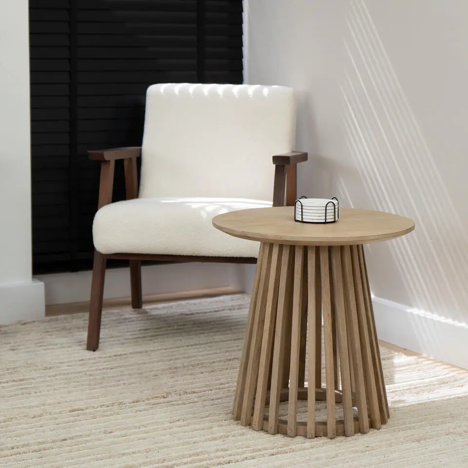 Lewis & Loft Bijzettafel Levi - FSC® mangohout - Rond ⌀50 - Naturel