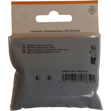 Draadklem RVS 10 mm 2 stuks
