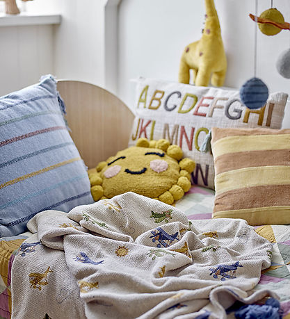 Bloomingville Mini Decke - 160x130 cm - Plane Tagesdecke - Natur